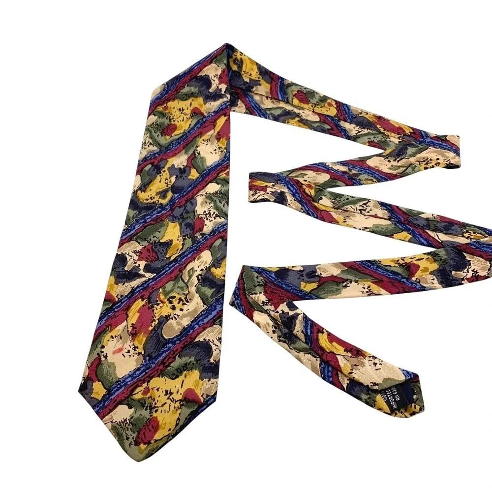 Vtg J Garcia Collector's‎ Edition Silk Tie Abstract Multicolor Artwear Neckwear - Picture 3 of 5
